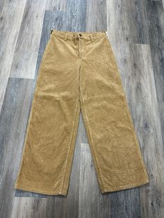 Brand: WRANGLER Style: PANTS CORDUROY Color: GOLD Size: 12 SKU: 137-137120-26138 CONDITION: GENTLY USED Gold Bottoms With Pockets For Fall, Casual Gold Wide Leg Bottoms, Casual High Waist Gold Pants, Casual Gold Pants For Fall, Casual Gold High Waist Pants, Casual Gold Pants For Workwear, Casual Gold Straight Leg Bottoms, Casual Gold Straight Leg Pants, Casual Gold Trousers