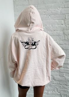 Boys Lie, GOODBYE! This iconic graphic just got a revamp in our best-selling Boys Lie hoodie body in the cutest new color. We teamed up with Boys Lie to give you this limited edition hoodie available EXCLUSIVELY at Rock N Rags. Once these are gone, they're gone for good so be sure to snag one ASAP! This hoodie features the prettiest light pink wash with a bright angel graphic that says "Boys Lie Good Bye". We're in love with the bright colors and gorgeous design. The back features the Boys Lie l Cotton Hoodie With Back Print For Fall, Casual Hoodie With Back Print For Fall, Casual Fall Hoodie With Back Print, Graphic Print Hoodie With Relaxed Fit For Loungewear, Sporty Sweatshirt With Back Print, Sporty Sweatshirt With Back Print In Relaxed Fit, Sporty Sweatshirt With Relaxed Fit And Back Print, Winter Sporty Sweatshirt With Back Print, Relaxed Fit Graphic Hoodie For Loungewear