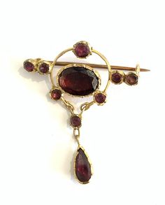 RARE, GEORGIAN 15 CT GOLD GARNET BROOCH AND MATCHING EARRINGS | eBay Gilded Age Jewelry, Historical Jewellery Ancient Jewelry, 1890s Jewelry, Georgian Jewelry 18th Century, Brooch Styling, Regency Era Jewelry, Broches Jewelry, Dinner Table Set Up, 18th Century Jewelry