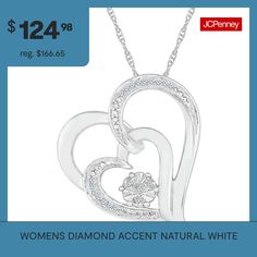 Diamond Clarity: I3Jewelry Closure: Spring Ring ClaspLink Construction: SolidSetting: Multi-SettingShape: HeartStone Cut: RoundDiamond Color: JMetal Color: WhiteChain Length: 18 InchChain Width: .7 MillimetersPendant Length: 21.1mmPendant Width: 18.4mmRounded Carat Weight: Less Than 1/10 Ct.t.wChain Construction: RopeCare: Wipe CleanStone Type: 20 Natural DiamondAuthenticity: Natural DiamondBirthstone: April BirthstoneMetal: Sterling SilverNecklace Type: Pendant NecklacesCountry of Origin: Impo… Diamond White Open Heart Jewelry, White Heart Necklace With Diamond Accents For Valentine's Day, White Heart-shaped Jewelry With Diamond Accents, White Pendant Jewelry For Valentine's Day, Valentine's Day White Heart Necklace With Diamond Accents, White Double Heart Diamond Accent Necklace, White Open Heart Jewelry With Diamond Accents, Mother's Day White Jewelry With Diamond Accents, White Double Heart Jewelry For Valentine's Day