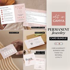 the business card bundle is designed to look like it's being used by someone