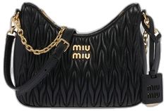 Shoulder Bag Black, Nappa Leather, Miu Miu, Leather Shoulder Bag, Fashion Branding, Shoulder Strap, Shoulder Bag, Leather, How To Wear