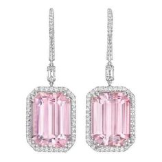 METAL SPECIFICATIONS Metal Name: White Gold 14K STONE SPECIFICATIONS Stone Name: KUNZITE/DIAMOND Stone Cut : Emerald & Round cut Stone Specifications: There are two kunzites approx. 10.00 carats each (Approx. Size 14 x 10.3 mm) & approx. 1.25 carat round diamonds on the side in each earring. Natural earth-mined stones. Total Stone Weight : approx. 22.50 carats Color : Pink/F Clarity : AAA/VVS1 APPRAISAL Appraised Value : $13000.00 Comes with a FREE APPRAISAL All kind of customization and Accessories Layering, Golden Bangles, Pink Diamond Earrings, Necklaces Style, Earrings White Gold, Pink Kunzite, Layering Necklaces, Earrings Indian, Bangles Indian