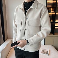 Nereo Jacket – Elavure Jackets Men Aesthetic, Luxury Menswear-inspired Semi-formal Outerwear, Luxury Men's Fleece Jacket For Winter, Luxury Modern Leather Jacket For Streetwear, Korean Fashion Men Jacket, Guys Fashion Casual, Guys Fashion, Bollywood Photos, Dressy Casual Outfits