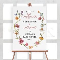 babyshowe game Wild Flower Baby Shower, Flower Baby Shower Theme, Wildflower Theme, Sprinkle Ideas, Flower Baby Shower, Happy News, Spring Baby Shower, Baby In Bloom