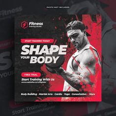 a flyer for a bodybuilding gym