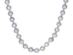 8mm Platinum Cultured Japanese Akoya Pearl Rhodium Over Sterling Silver 18 Inch Necklace. Measures approximately 5/16 of an inch in width and has a fishhook clasp. Colors, shapes, and sizes may vary. Classic Jewelry With Lobster Clasp And Round Beads, Formal Polished Round Bead Jewelry, Formal Round Polished Bead Jewelry, Gray Round Necklace For Formal Occasions, Gray Single Strand Jewelry With Round Beads, Gray Single Strand Round Bead Jewelry, Classic Gray Jewelry For Formal Occasions, White Gold Single Strand Round Beads Jewelry, Classic Jewelry With 8mm Round Beads