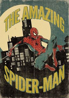 Spiderman Posters Vintage, Spider Man Posters Aesthetic, The Amazing Spider Man Art, Cool Spiderman Pictures, Spider Man Poster Art, Cool Spiderman Art, Comic Posters Vintage, Spider Man Poster Vintage, Retro Prints Aesthetic