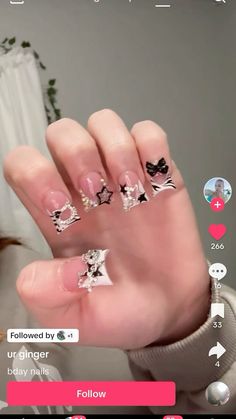 Short Square Birthday Nails, Silver Duck Nails, Initial On Nails Boyfriends, Nails With An Initial, Initial Nails Boyfriend, Short Nails Y2k, Short Bling Acrylic Nails, Matching Bestie Nails, Matching Nails With Boyfriend