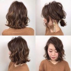 Digital Perm Short Hair, Short Hair Fringe, Digital Perm, Short Permed Hair, Shoulder Length Bob, Messy Short Hair, Shot Hair Styles, Japanese Hairstyle, Fringe Hairstyles