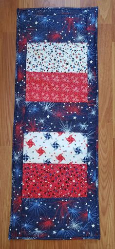 Beautiful quilted table runner with patriotic themed fabric. Approx. 13" x 36". Patriotic Table Runner, Patriotic Quilts, Quilted Table Runner, Quilted Table, Centerpiece Decorations, Table Runner, Table Runners, Pet Supplies, Display Homes