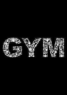 the word gym written in white on a black background