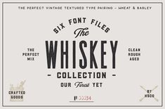 The Bestseller Font Bundle by HSCO Fonts RetroSupply Co. Type Pairings, Whiskey Collection, Inspiration Typographie, Fonts Lettering, Whiskey Label, Script Typeface, Typeface Design, Retro Font, Apple Mac