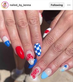 Fourth Of July Nails Minimalist, Western 4th July Nails, Fourth Of July Nails Western, Country 4th Of July Nails, Western Patriotic Nails, 4th Of July Western Nails, 4th Of July Nails Western, Cowboy Boots Nails