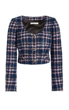 Alessandra Rich Fashion Collections For Women | Moda Operandi Tweed Cropped Jacket, Adidas X Wales Bonner, Rich Clothes, Rich Fashion, Fancy Tops, Wales Bonner, Alessandra Rich, Upcycle Jeans, Classy Casual