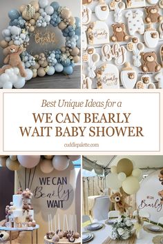 baby shower party with teddy bears and balloons