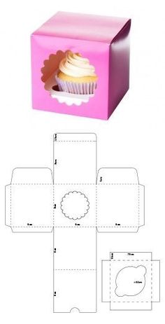 the box is cut out and ready to be used for cupcakes or cakes