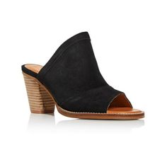 Manufacturer: Andr Assous Size Origin: US Style Type: Heels Collection: Andr Assous Closure: Material: Leather/Otherat Fabric Type: Leather Sku: BH5691584 Size: 6.  Color: Black.  Gender: female.  Age Group: adult. Black Suede Mules With Block Heel, Black Suede Open Toe Mules, Black Mules With Wooden Heel For Spring, Black Sandals With Stacked Heel For Fall, Black Sandals For Work In Fall, Black Mules With Stacked Heel For Spring, Black Pointed Toe Mules With Wooden Heel, Black Mules With Wooden Heel And Pointed Toe, Black High Heel Mules For Fall