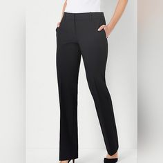 Nwt! Size 16 Straight Leg Slacks Classic Straight Leg Career Bottoms, Elegant Career Pants With Straight Leg, Elegant Straight Leg Pants For Career, Elegant Straight Leg Career Pants, Fitted High-waisted Career Pants, Chic Career Pants With Welt Pockets, Tailored Career Pants With Welt Pockets, Classic Ankle-length Career Pants, Elegant Career Trousers