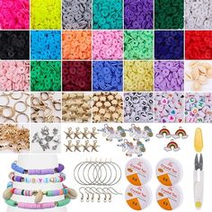 many different types of beads and accessories for making bracelets, necklaces, earrings