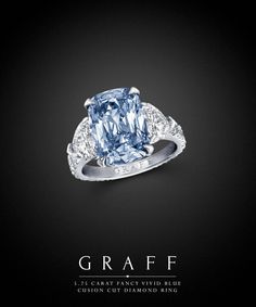 Graff Jewelry, Graff Diamonds, Cushion Cut Diamond Ring, Diamonds Rings, Blue Diamond Ring, Cushion Cut Diamond, Aquamarine Jewelry, Royal Jewels, Classy Jewelry