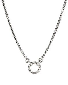 David Yurman - Amulet Vehicle Box Chain Necklace Round Amulet Necklace With Box Chain, Formal Cable Chain Jewelry With Round Pendant, Formal Jewelry With Round Pendant Cable Chain, Formal White Gold Amulet Jewelry, Formal Jewelry With Round Pendant Box Chain, Formal White Gold Amulet Necklace, Formal Sterling Silver Chain Necklace With Wheat Chain, Formal Sterling Silver Wheat Chain Necklace, Timeless Necklace With Box Chain And Round Pendant