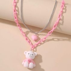 Never Worn Cute Bear Charm Necklace Adjustable Length Length: 17.7”-19.7” Kawaii Necklace, Barbie Bridal, Pretty Jewelry Necklaces, Queen Jewelry, Indie Jewelry, Kawaii Accessories, Jewelry Accessories Ideas, Girly Accessories, Cute Bear