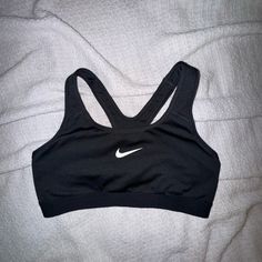 Nwot Nike Dri-Fit Sports Bra Has Slight Stretch No Padding But Enough Material To Cover Nike Stretch Sports Bra For Running, Nike Black Sports Bra With Light Support, Nike Sporty Workout Activewear, Nike Sports Bra For Gym, Nike Light Support Gym Activewear, Nike Activewear For Workout With Light Support, Nike Stretch Activewear For Light Sports, Nike Stretch Activewear For Sports Season, Nike Sports Bra For Gym In Sportswear Style