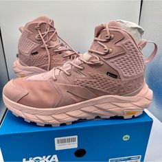 Brand New In Box. Never Worn, Zero Flaws Authentic Hoka One One Anacapa Mid Gtx Color Is Pale Mauve / Peach Whip Pmpw A Light Pink / Blush Rose Unisex Shoes Men’s Size 11 / Women’s Size 12.5 Regular Width. Waterproof Gore Tex Msrp: $185 + Tax “Feels Like A Shoe, Wanders Like A Boot. A Day Hiker Designed With Responsible Manufacturing In Mind, The Anacapa Mid Gtx Is A Gateway To The Great Outdoors. Engineered From Lightweight Leather Certified By The Leather Working Group, The Versatile Silhouett Functional Pink Waterproof Sneakers, Functional Waterproof Pink Sneakers, Pink Sporty Walking Shoes For Outdoor, Sporty Pink Walking Shoes For Outdoor, Pink Waterproof Sneakers For Hiking, Waterproof Pink Sneakers For Hiking, Pink Waterproof Sneakers For Outdoor Activities, Pink Round Toe Waterproof Boots For Outdoor, Pink Waterproof Boots With Round Toe For Outdoor