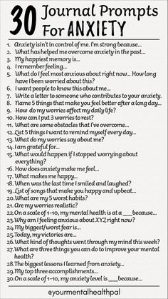 30 Journal Prompts For Anxiety 30 Journal Prompts, Healing Journaling, Losing 40 Pounds, Natural Sleep Remedies, Health Journal, Happier Life, Journal Writing Prompts