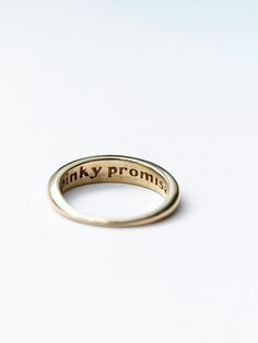 I LIKE IT HERE CLUB Pinky Promise Ring: Gold Plated | Edge of Urge Promise Rings For Hi, Sign Language Rings, Womem Promise Rings, Promise Rings For Your Daughter, Pearl Friendship Rings, Minamalist Promise Rings, Unique Small Promise Rings, Promise Ring Without Stone, Love Stay Ring