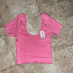 Nwt Super Cute Short Sleeve Crop Top From Pacsun, Size Small Comment Or Message Me W Any Questions Summer Vacation Scoop Neck Crop Top, Summer Scoop Neck Crop Top For Vacation, Vacation Scoop Neck Seamless Tops, Seamless Scoop Neck Tops For Vacation, Stretch Trendy Tops For Vacation, Trendy Stretch Tops For Vacation, Seamless Pink Summer Top, Seamless Short Sleeve Crop Top For Summer, Stretch Scoop Neck Vacation Tops