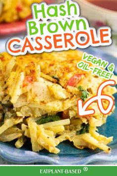 Vegan Hash Brown Breakfast Casserole Wfpb Casserole, Wfpb Breakfast, Vegan Casseroles, Nacho Sauce, Vegan Breakfast Casserole, Nutritional Yeast Recipes, Corn Beef