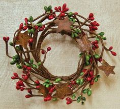 the cover of home & garden essentials, featuring a wreath with red berries and green leaves