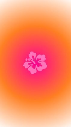 an orange and pink background with a flower in the center that is slightly blurry