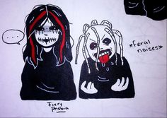 a drawing of two women with red hair and skeleton make - up on their faces