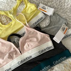 Calvin Klein Bra Set 4 Of Them Two With Tags To Without Tags. Brand New Has A Small Stain That Will Come Out When You Wash. Calvin Klein Bra And Under Set, Calvin Klein Summer Loungewear Tops, Calvin Klein Fitted Top For Loungewear, Spring Stretch Calvin Klein Bra, Casual Loungewear Bra, Calvin Klein Bra Set, Calvin Klein Bras, Bd Ideas, Calvin Klein Set