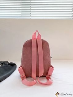 BirdinBag - Chic Corduroy Backpack - Timeless Style in a Pure Color Design Corduroy Travel Bag For Back To School, School Corduroy Bag With Large Capacity, Large Capacity Corduroy School Bag, Casual Corduroy School Backpack, Corduroy Travel Backpack, Corduroy Backpack For Daily Use And Back To School, Back To School Corduroy Backpack For Daily Use, Back To School Corduroy Backpack, Back To School Corduroy Bags