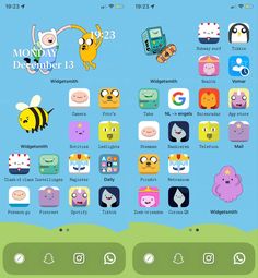 @lieke_rianne Adventure Time Iphone Theme, Adventure Time Themed Phone, Adventure Time Homescreen Layout, Cool Home Screen Layout, Adventure Time Widget Icons, Adventure Time Ios, Adventure Time Phone Theme, Adventure Time App Icons, Adventure Time Homescreen