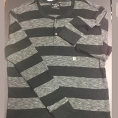 Express - Men's Black Striped Knit 1/2 Button Down Men's Shirt Size Xxl Nwt Casual Black Henley For Fall, Casual Black Henley With Crew Neck, Black Button-up Casual Sweater, Casual Striped Sweater With Button Closure, Casual Black Henley Top, Casual Black Crew Neck Henley, Express Men, Affordable Men's Three Stripes T-shirt, Button Shirt