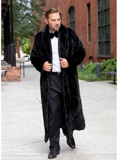 THIS MINK FUR COAT IS OUR #1 BESTSELLER FOR MEN! It is the perfect fur coat for any man searching for a fur coat that's versatile enough to wear with slacks or jeans, or over your best tux! Fur Coat Men, Long Fur Coat, Overcoat Men, Full Length Coat, Mens Fur, Mink Fur Coat, Mink Coat, Cashmere Accessories, Fur Coats