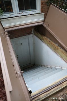 an open door in the side of a building