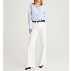 Jcrew Women, Wide Leg Denim, Polo Dress, White Denim, Cropped Jeans, Wide Leg Jeans, Denim Women