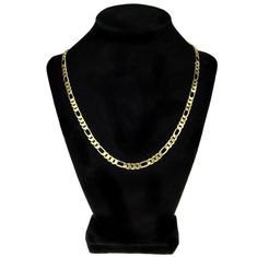 20" long x 5.8mm Figaro choker chain. Classic Figaro chain pattern - 3 small circular links with 1 elongated oval link. 18K gold plated brass for a dazzling shine. Stylish & secure lobster claw clasp closure. This piece weighs 25 grams or .9 ounces. Made in Korea, for a superior quality chain. Enjoy 100% FREE SHIPPING in the USA. Black Figaro Chain Link Necklace, Black Figaro Chain Necklace, Black Figaro Chain Jewelry, Black Figaro Chain Link Jewelry, Elongated Oval, Choker Chain, Chain Pattern, Figaro Chains, Figaro Chain