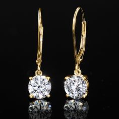 Ross-Simons - 2.00 ct. t. w. Lab Grown Diamond Drop Earrings in 14kt Yellow Gold. Experience stellar sparkle for less! Our elegant drop earrings dazzle with 2.00 ct. t. w. round brilliant-cut lab-grown diamonds in warm 14kt yellow gold settings with sleek lever backings. Hanging length is 1." Lab-grown diamonds are identical to mined diamonds according to their optical, physical and chemical properties. All Ross-Simons lab-grown diamond jewelry in 14kt gold and platinum includes an IGI Laborator Diamond Hanging Earrings, Drop Diamond Earrings, Everyday Jewelry Gold, Gold Experience, Diamond Earrings Gold, Gold Diamond Drop Earrings, Neck Pieces Jewelry, Drop Earrings Gold, Diamond Birthstone