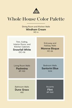 the whole house color palette is shown