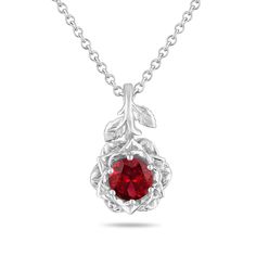 "HERE IS MY NEW MODEL  GARNET ROSE FLOWER SOLITAIRE UNQUIE PENDANT NECKLACE !! 14K White Gold, Rose Gold, Yellow Gold Or Black Gold Vintage Style Fine Black Polish Ring !! Comes With 16\" OR 18\" or 20* Inch Chain !! With New Style Lobster Lock !! CENTER Shape - Round (Brilliant) Cut - Very Good Color - Red Clarity - AAA Carat - 1.20 ct Measurement - 6.50mm TOTAL 1.20 Carat  Very Sweet Red Color And Clean Garnet !! AVAILABLE MATCHING EARRINGS AND MATCHING RING !! COMES WITH $1,700.00 CERTIFIED A Rose Color Necklace For Valentine's Day, Rose Color Formal Necklace For Valentine's Day, Flower Pendant Jewelry With Roses For Anniversary, Rose Necklace For Valentine's Day Formal, Rose Necklace For Valentine's Day, Formal Rose Necklace For Valentine's Day, Formal Fine Jewelry With Rose Design, Formal White Gold Jewelry With Rose Design, Elegant Rose Detail Necklaces For Anniversary