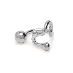 a pair of stainless steel ball and chain cufflinks