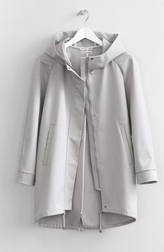 l Gray Double-lined Hooded Outerwear For Spring, Cotton Parka With Detachable Hood, Spring Gray Outerwear With Double-lined Hood, Gray Hooded Jacket With Detachable Hood For Spring, Gray Hooded Raincoat For Fall, Hooded Parka With Double-lined Hood For Work, Yellow Parka, Celana Jogger Wanita, Oversized Parka