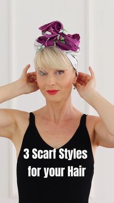 3 Scarf Hacks für deine Haare #scarftutorial #scarf How To Head Scarf, How To Use A Scarf In Your Hair, How To Wear Head Scarf, How To Wear A Scarf On Your Head, How To Tie Head Scarf Styles, How To Tie A Scarf On Your Head, Hair With A Scarf, Tying Scarves, Scarf Tying Tutorial